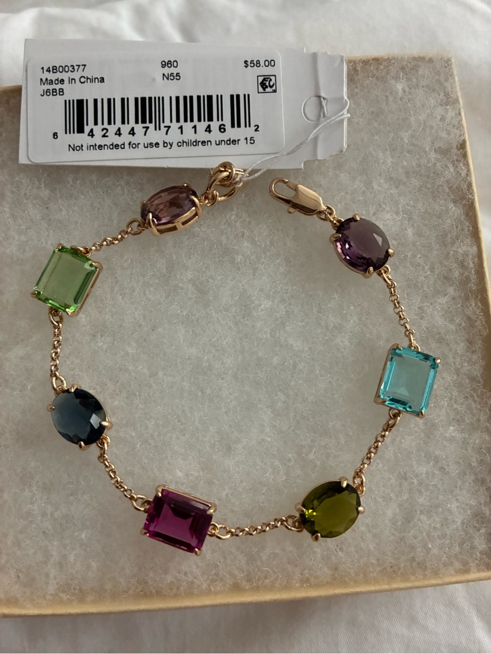 Ralph Lauren Gold-Tone Bracelet with Multicolor Gemstones - Picture 2 of 5
